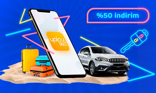 Yolcu 360 ekranı, valizler ve otomobil