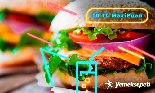 hamburger görseli ve neon içeçek görseli