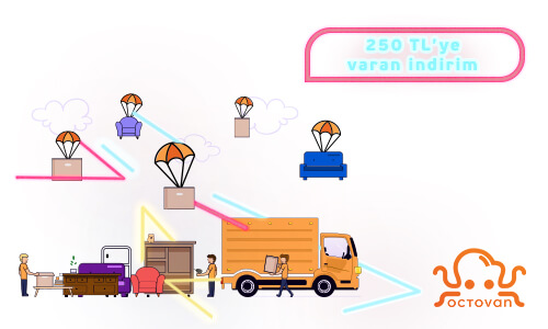 Nakliye görselleri ve Octovan logosu