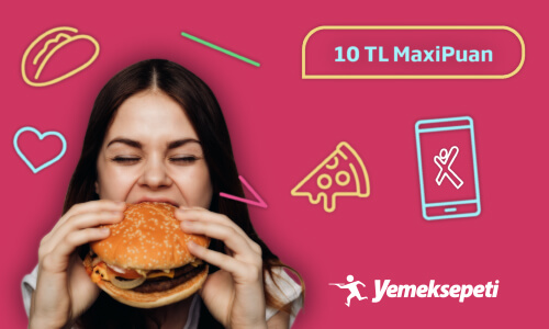 Hamburger yiyen kız - Yemeksepeti 10 TL MaxiPuan