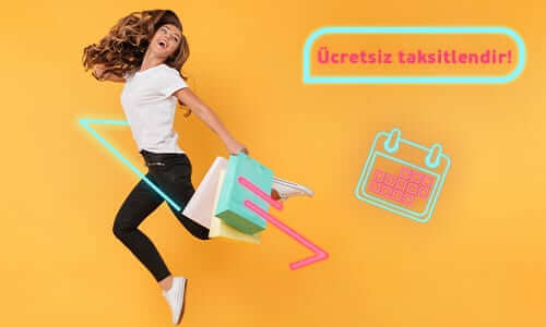 Alışveriş yapan genç kız - 1000 TL'ye kadar 3 alış verişini ücretsiz taksitlendir