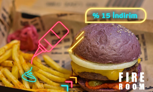 Fireroom kampanyasına yönelik hamburger görseli