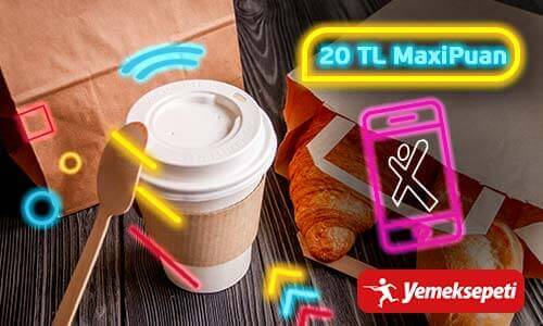 Yemeksepeti kampanyasına yönelik kahve ve kruvasan görseli