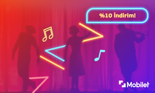 Mobilet kampanyasına yönelik eğlenen insan figürleri